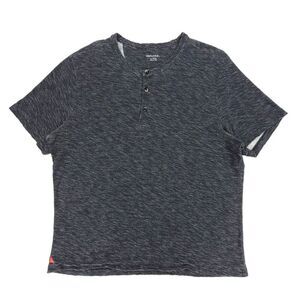 UNTUCKIT Sporty Relaxed Fit Knit Short Sleeve Henley Shirt Heathered Gray Men XL